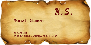 Menzl Simon névjegykártya